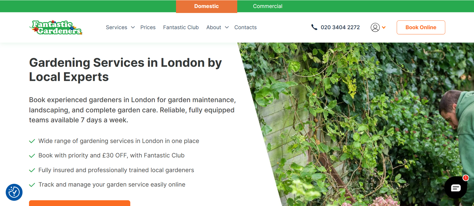 Fantastic Gardeners website preview