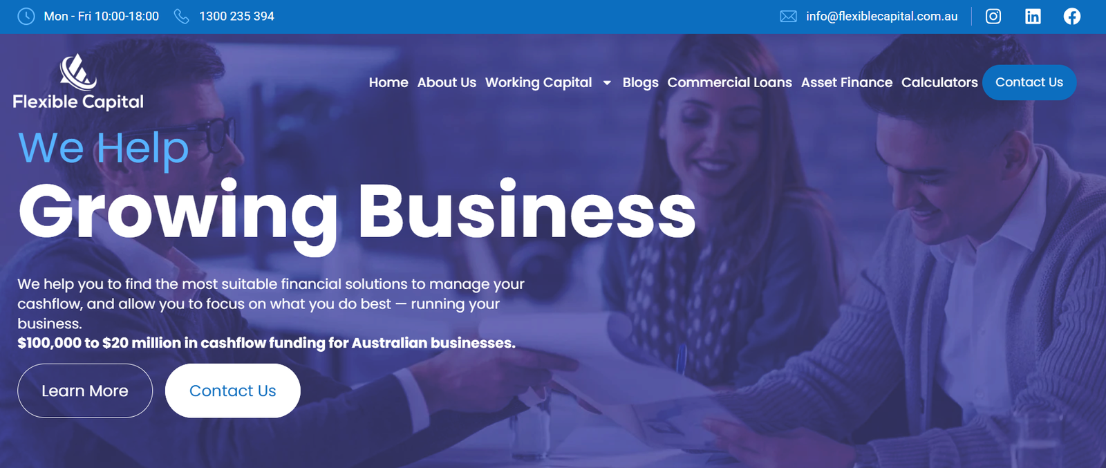 Flexible Capital website preview