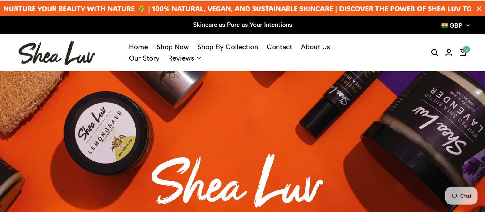 Shea Luv website preview
